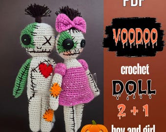 Voodoo Doll Crochet Pattern: Halloween Amigurumi PDF Tutorial (Instant Download