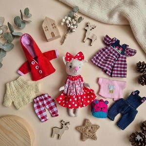 Kitten Doll Sewing Pattern: 6" Plush Cat with Clothes - PDF Tutorial