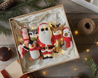 Christmas Felt Ornament Patterns 7 Animal Sewing PDFs