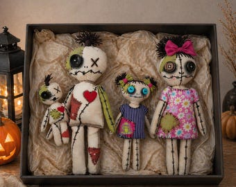Voodoo Family Doll Sewing Pattern PDF, Halloween Decor, Gothic Gifts (Digital Download)