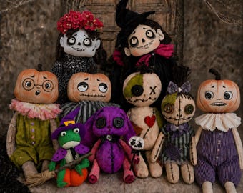 Halloween Sewing Pattern Bundle: 5 PDF Doll & Felt Patterns