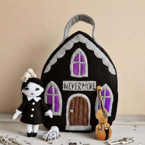 Wednesday Dollhouse Sewing Pattern: Nevermore School Bag, Doll & Accessories (PDF Tutorial)