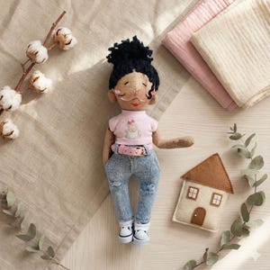 Cloth Doll Pattern – 10" Rag Doll with Slim Jeans & T-Shirt PDF Sewing Tutorial