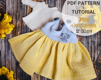 Doll Dress Sewing Pattern & Tutorial: 12-inch Doll Clothes (PDF Digital Download)
