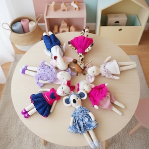 Patrón de costura para muñecos de animales: Juguetes y conjuntos de tela de 20 cm (Tutorial en PDF)