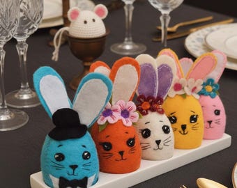 Patrón de costura para huevo de Pascua de fieltro: Decoración de peluche DIY (10 cm) (Tutorial en PDF)