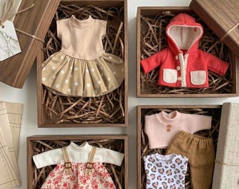 Mouse Doll Clothes Pattern PDF, 5 Outfits for 15 cm (6 Inch) Dolls and Toys