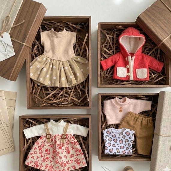 Mouse Doll Clothes Pattern PDF, 5 Outfits for 15 cm (6 Inch) Dolls and Toys