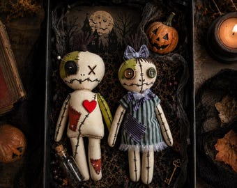 Voodoo Doll Sewing Pattern PDF, Halloween Rag Doll Boy & Girl