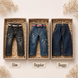 Patrón de pantalones vaqueros para muñecas: Ropa para muñecas de 25 cm, tres estilos (descarga digital)