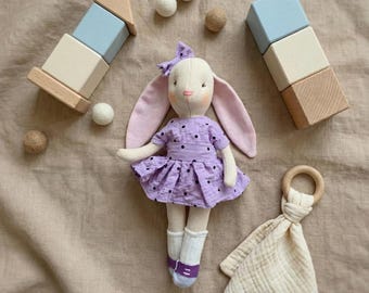 Bunny Doll Sewing Pattern: 8" Stuffed Animal with Clothes (PDF Pattern)