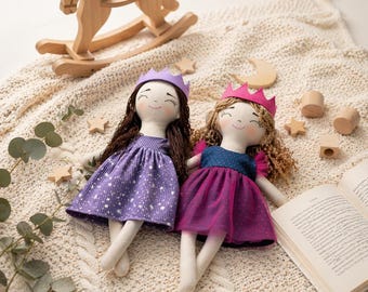Princess Rag Doll Sewing Pattern – 14" Fabric Doll PDF Tutorial for Beginners