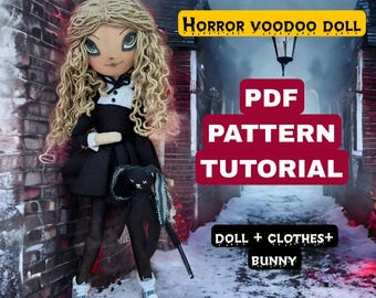 Horror Voodoo-Puppe Schnittmuster: 12"-Stoffpuppe DIY-Tutorial mit Video-Anleitung
