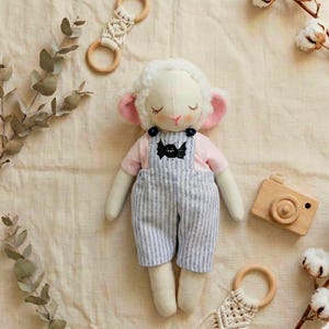 DIY Rag Lamb Sewing Pattern: Soft Toy & Clothes (PDF Download)