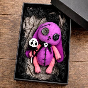 Voodoo Bunny Sewing Pattern PDF, Halloween Felt Bunny