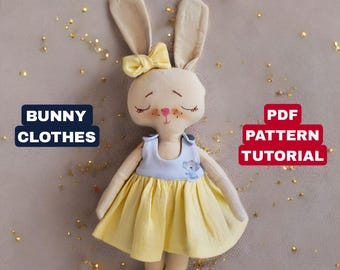 Bunny Doll Sewing Pattern: DIY Rabbit with Dress & Shirt (PDF)