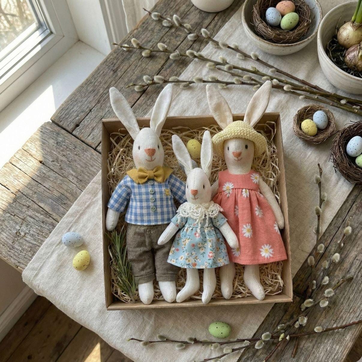 Easter Bunny Family Sewing Pattern PDF Set With Clothes (en / Fr / Es ...