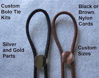 Jewelry Kit ~ Bolo Tie Kit ~ Diy Bolo Necklace Kit~ Custom Bolo Sizes ~ Black Bolo Tie Kit ~ Brown Bolo Tie Kit ~ Custom Sized Bolo Kits