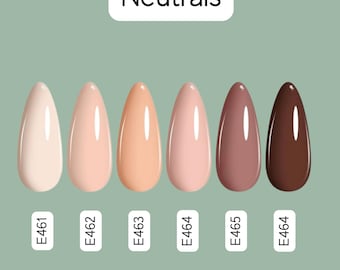 Neutral Solid Color Press-On Nails – Handmade Gel False Nails, Set of 10