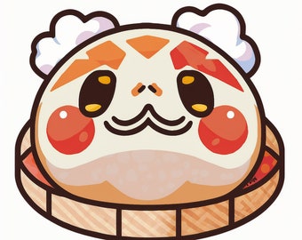 Smiling Takoyaki Themed Bao Sticker