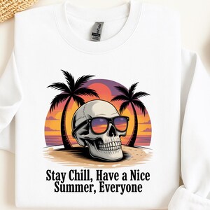 Retro Skull Beach Design PNG: Summer Sublimation (Digital Download)