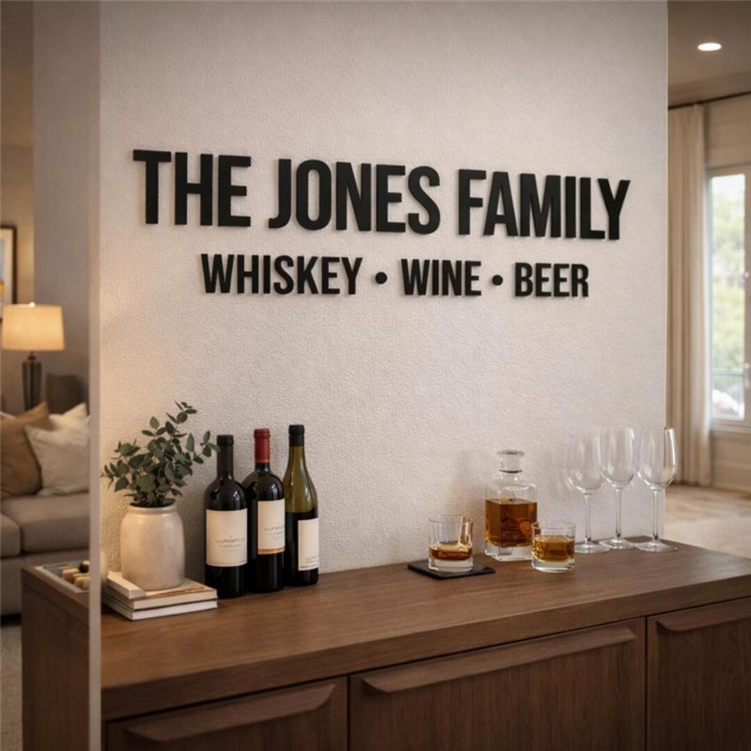 Personalised Home Bar Wall Sign – Custom 3d Acrylic Name Sign – Gloss ...