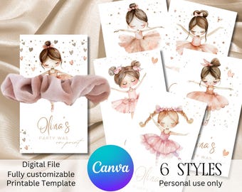 Ballerina Scrunchie Anhänger Ballet Scrunchie Geburtstagskarte Tänzerin Mitbringsel Tutu scrunchie beschriftet