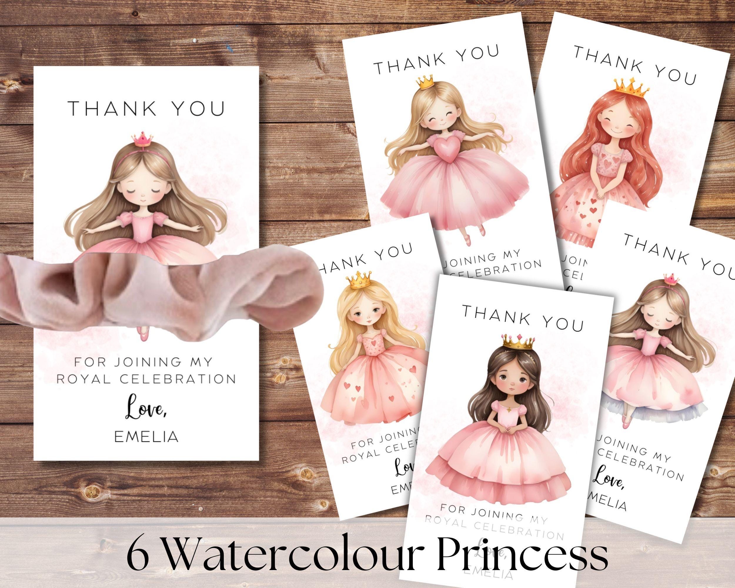Editable Princess Thank You Favours Princess Template Birthday Favour ...