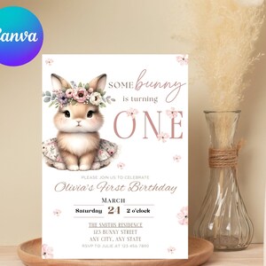 bunny birthday party invitation first bday watercolour ballerina bunny birthday party invite ballet bunny dancer bday invite first bday card