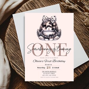 bunny birthday party invitation first bday watercolour ballerina bunny birthday party invite ballet bunny dancer bday invite first bday card
