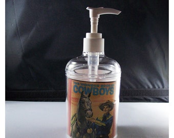 cowboy OR cowgirl soap dispenser retro 1950s vintage rockabilly bathroom decor