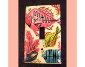 retro fish switch plate vintage nautical mid century 1950s bathroom light switch