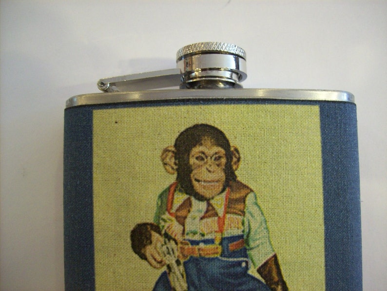 monkey flask retro vintage cartoon chimp 1950s animal kitsch image 3