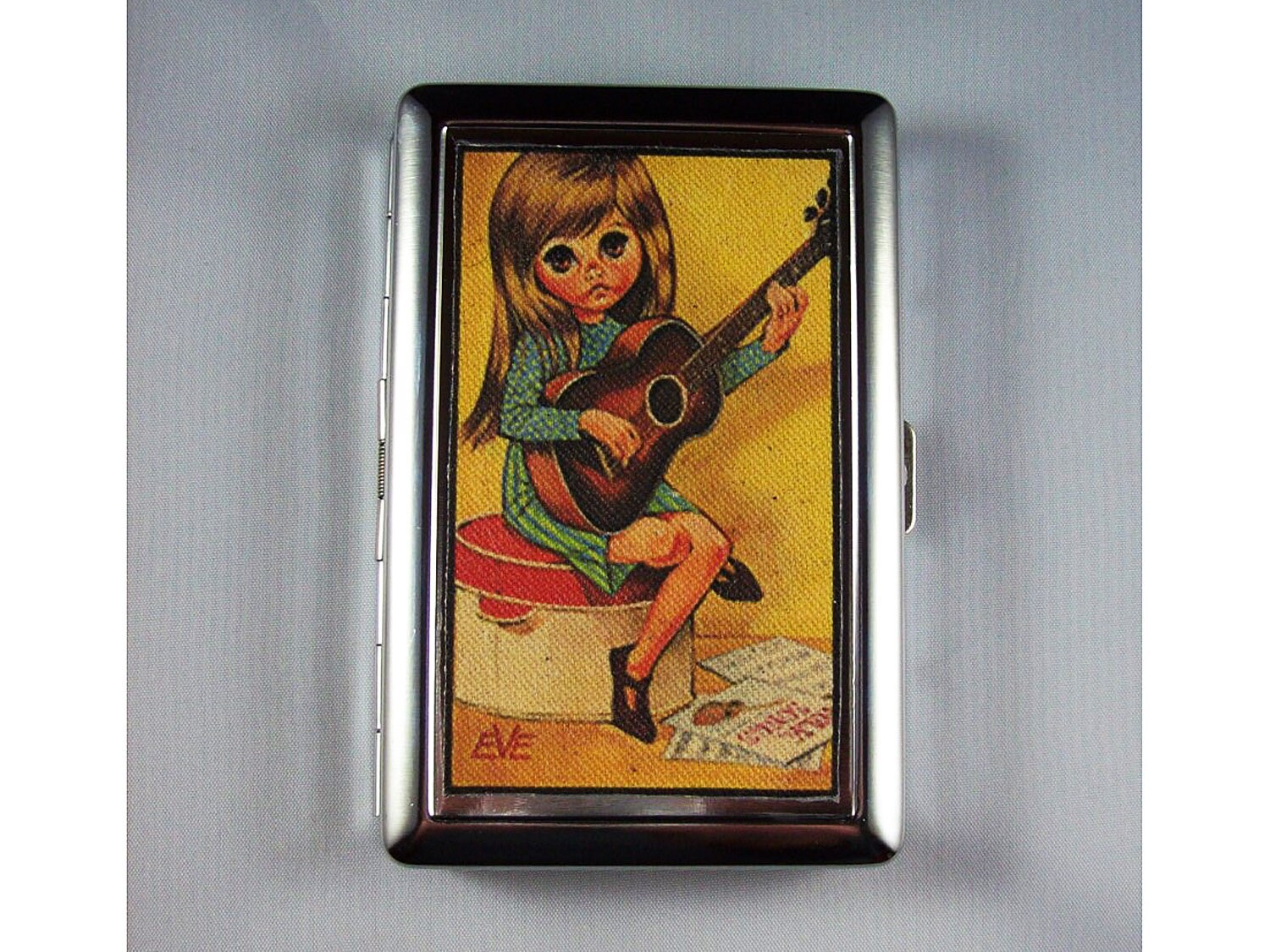 retro big eye print wallet vintage mod sad eye cigarette case Etsy