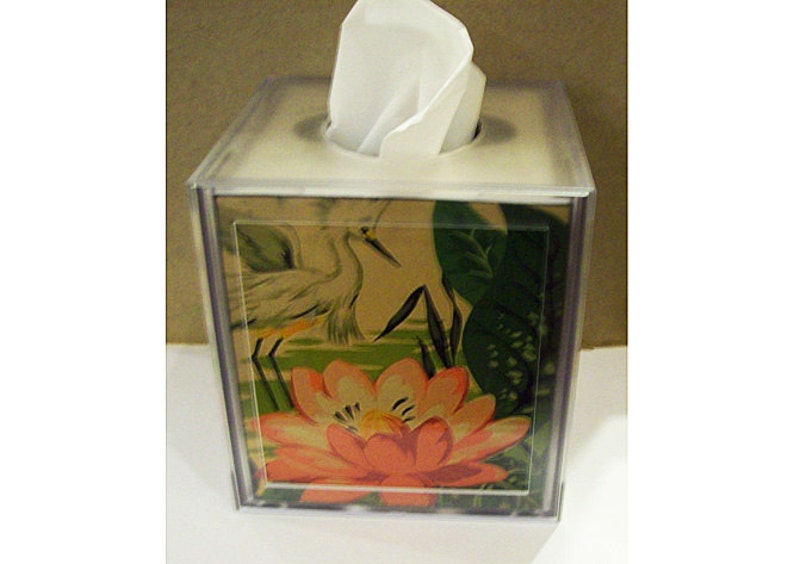 pink flamingo tissue box cover retro vintage 1950's Florida deco bathroom kitsch image 4