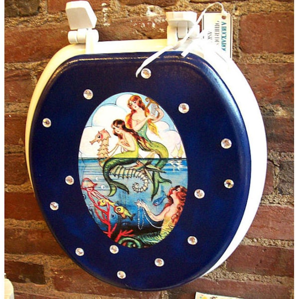 Mermaid toilet seat retro 1950s vintage pin up  rockabilly bathroom