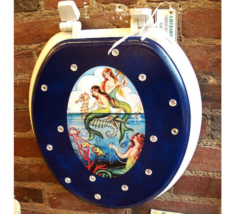 Mermaid toilet seat retro 1950s vintage pin up rockabilly bathroom image 1