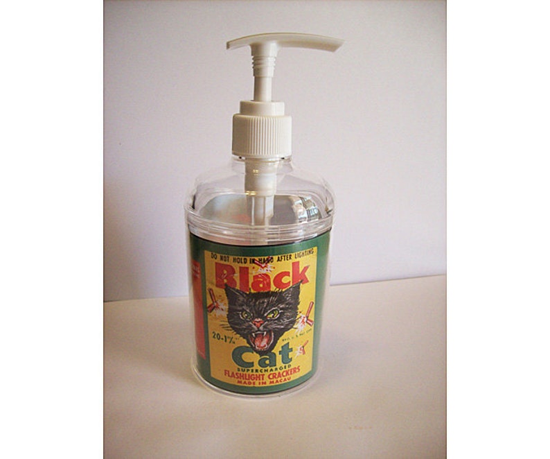 Black Cat Soap Dispenser Retro Vintage 1950s Rockabilly Etsy