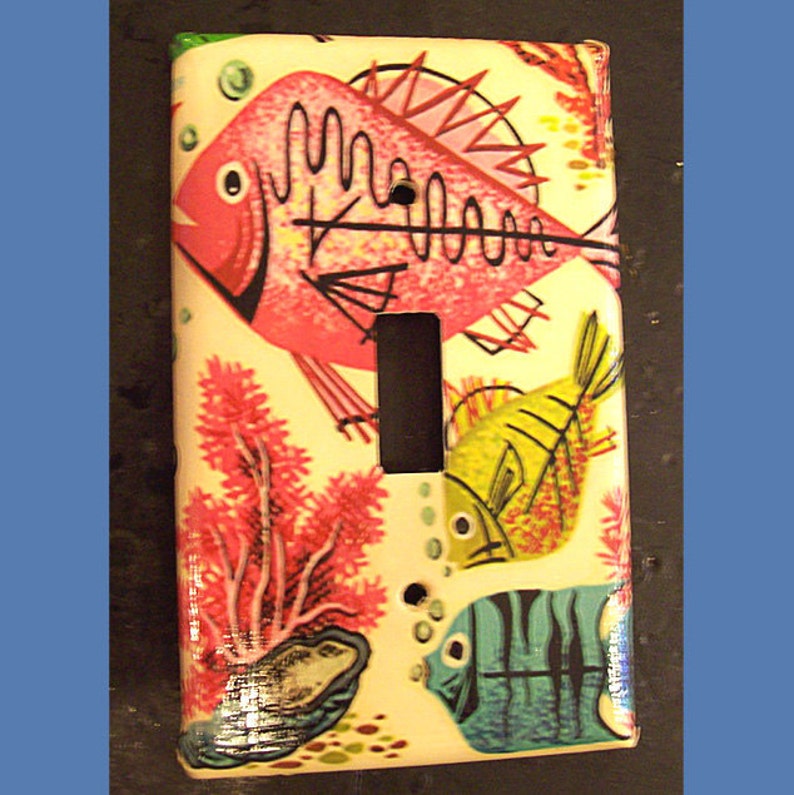 Retro Fish Switch Plate Vintage Nautical Mid Century 1950s Etsy