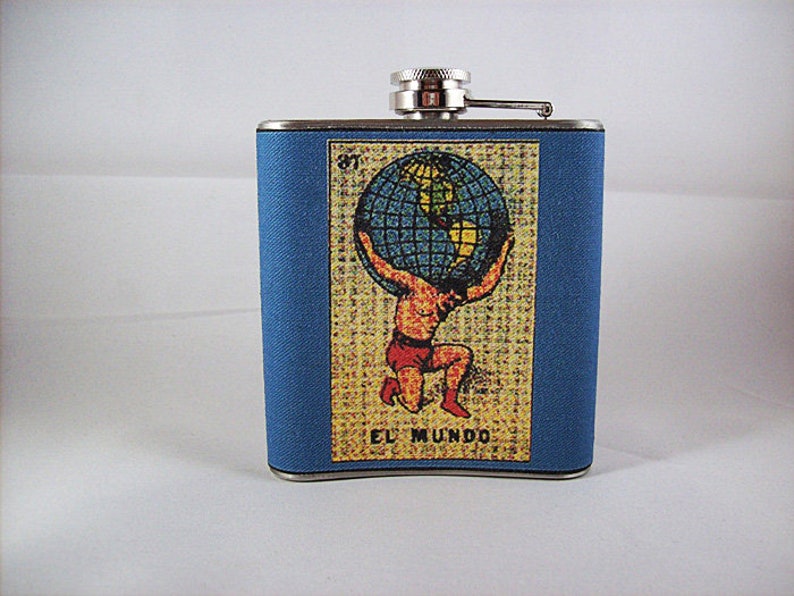 Loteria hip flask retro vintage mexicana folk art rockabilly Spanish kitsch image 6