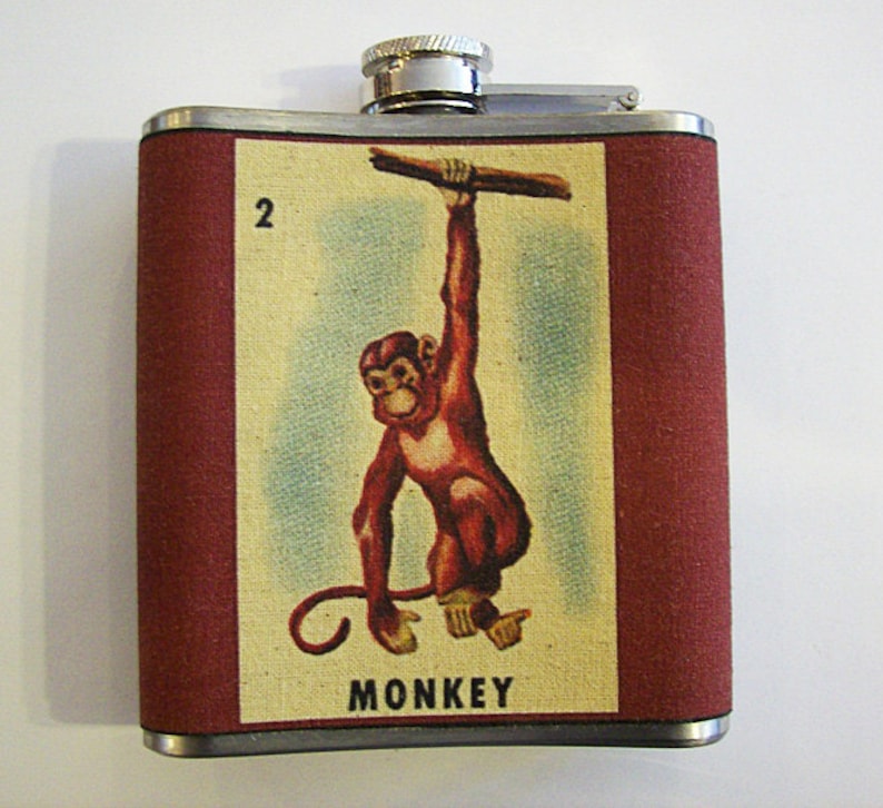 monkey flask retro vintage cartoon chimp 1950s animal kitsch image 2