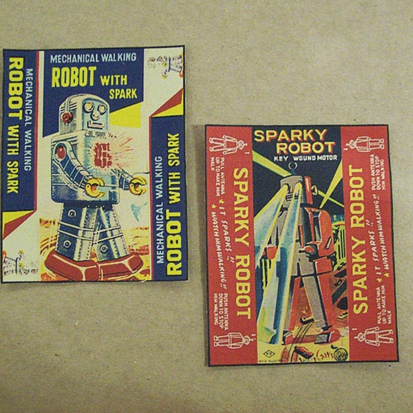 robot patch set retro vintage  outer space kitsch sew on