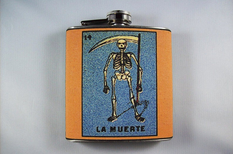 Loteria hip flask retro vintage mexicana folk art rockabilly Spanish kitsch image 7