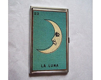 Loteria business card holder retro Mexico kitsch rockabilly card case