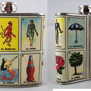 Loteria hip flask retro vintage mexicana folk art rockabilly Spanish kitsch image 9