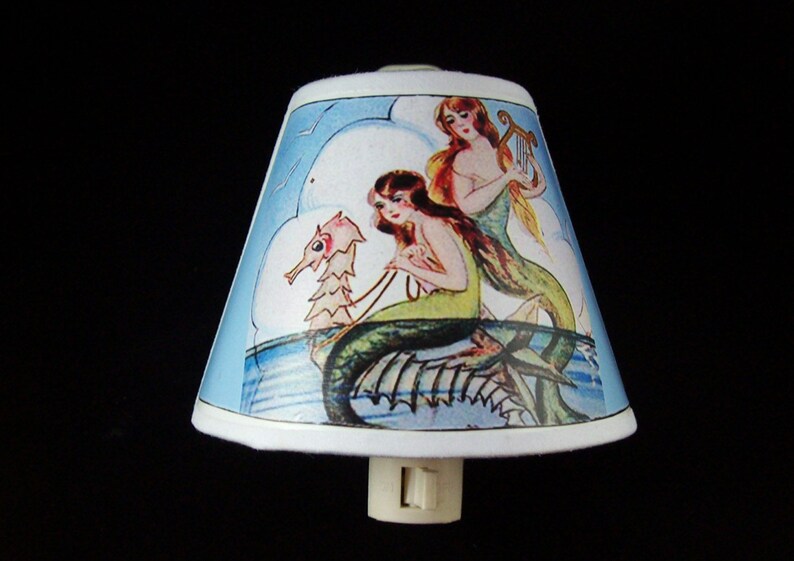 Mermaid Night Light Retro Pin Up Girl Vintage Nautical Bathroom 1950s Kitsch