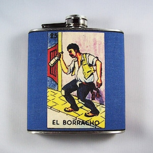 Loteria hip flask retro vintage mexicana folk art rockabilly Spanish kitsch image 3