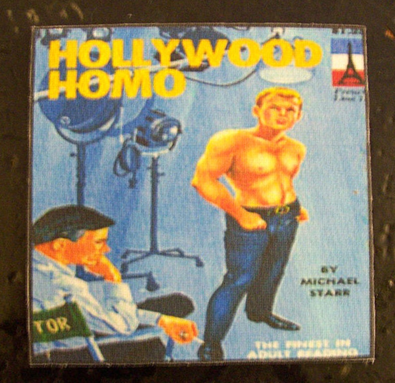 Gay pulp coasters retro vintage pulp fiction paperback art beefcake pin up kitsch image 5