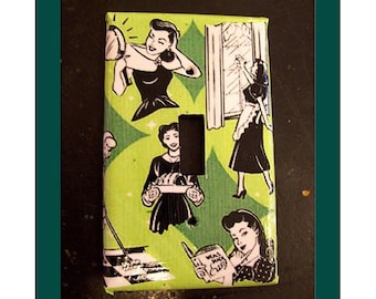 retro housewife switch plate vintage 1950's kitchen kitsch rockabilly light switch