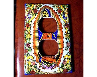 Virgin of Guadalupe switch plate retro Mexico pop culture saint outlet light switch